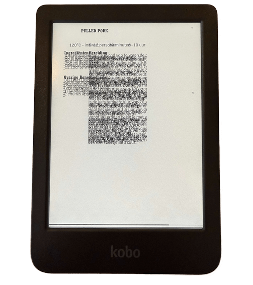 Kobo e-reader voorbeeld fouten ePub3 fixed layout